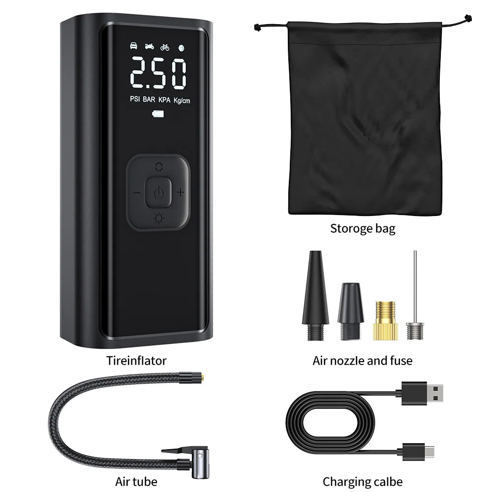 Wireless Electric Car Air Pump Portable Air Compressor Smart Tire Inflator Pump for Motorcycle Bicycle Boat AUTO Tyre Balls